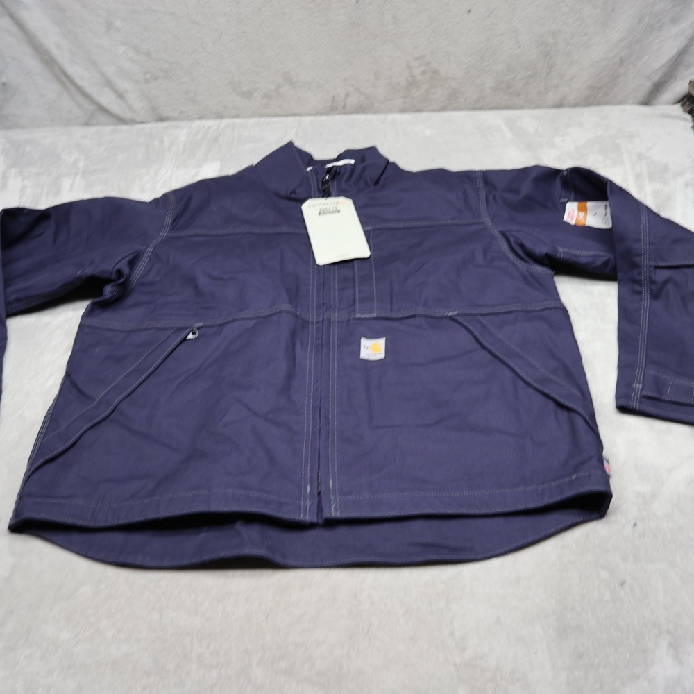 Carhartt FR Jacket Mens Large Blue Flame Resistant Quick Duck Full Swing NEW